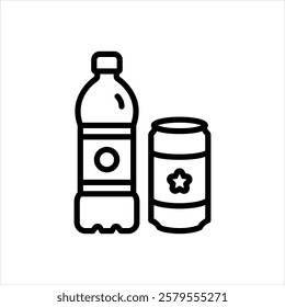 Vector line icon for cold drink