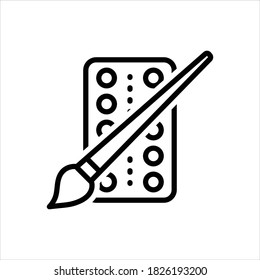 Vector line icon for color