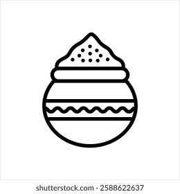 Vector line icon for color pot