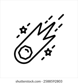 Vector line icon for comet