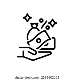 Vector line icon for commission
