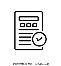 Vector line icon for completion