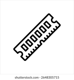 Vector line icon for computer memory