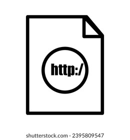 Vector line icon computer icon on the website represents modern technology and the internet. Http in the browser address bar indicates a secure connection for accessing online information.