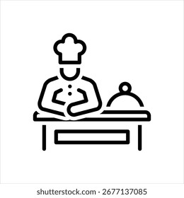 Vector line icon for concierge service