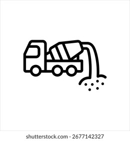Icono de línea de Vector para verter hormigón