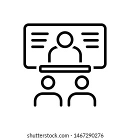 Vector line icon for conference