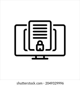 Vector line icon for confidentiality