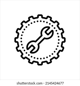 Icono de línea del vector para la configuración