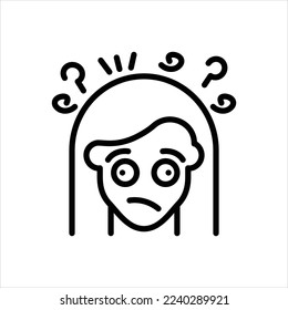 Vector line icon for confusion