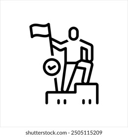 Icono de línea de Vector para conquistar
