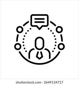 Ícone de linha de vetor para consultoria especializada