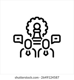 Vector line icon for consulting strategy