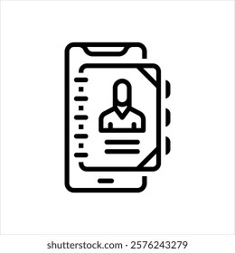 Vector line icon for contact