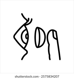 Vector line icon for contact lens