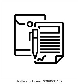 Vector line icon for contract