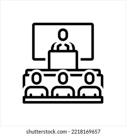 Icono de línea de vector para convención