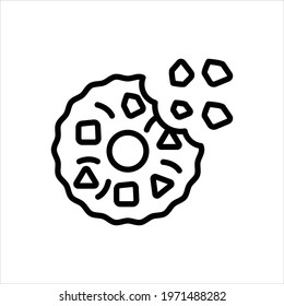 Vector line icon for cookies