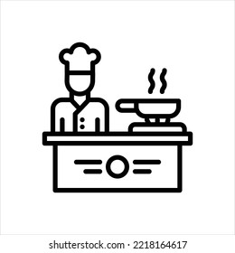 Vector line icon for cooking