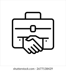 Ícone de linha de vetor para relacionamento cooperativo