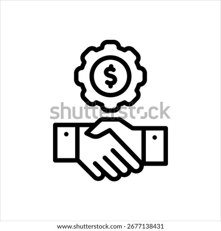 Vector line icon for cooperative venture