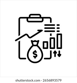 Vector line icon for cost surge