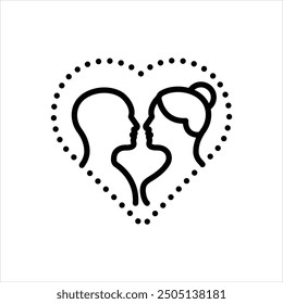 Vector line icon for couple