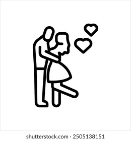 Vector line icon for couple goal