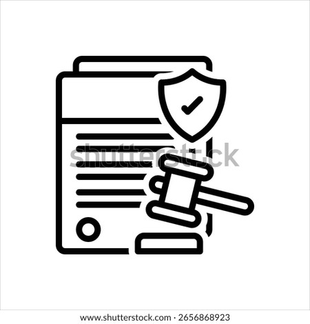 Vector line icon for court paper