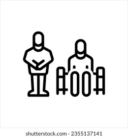 Vektorliniensymbol für Höflichkeit