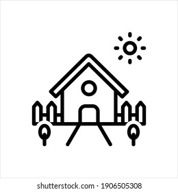 Icono de línea de vector para patio