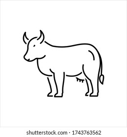 Icono de línea de vector para vaca