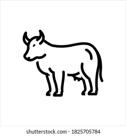 Icono de línea de vector para vaca