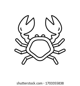 Vector line icon for crab