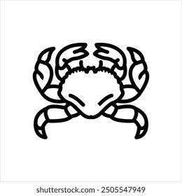 Vector line icon for crab