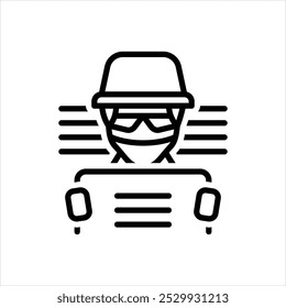 Icono de línea de Vector para el delito