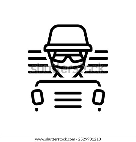Vector line icon for crime