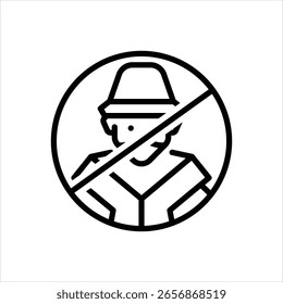 Vector line icon for crime prevention