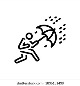 Vector line icon for crisis