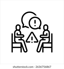 Vector line icon for crisis communication