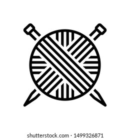 Vector line icon for crochet yarn