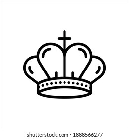 Vector line icon for crown