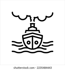 Vector line icon for cruise