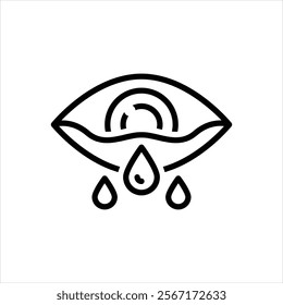 Vector line icon for cry