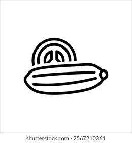 Vector line icon for cucumber