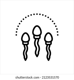 Vector line icon for cum