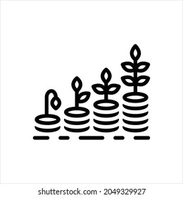 Vector line icon for cumulative