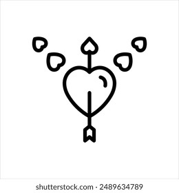 Vector line icon for cupid