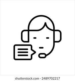 Icono de línea de Vector para Servicio al cliente