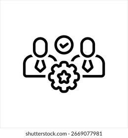 Icono de línea de Vector para el éxito del Cliente